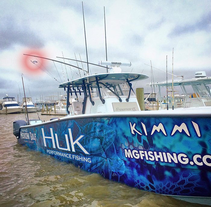 f/v Kimmi maiden voyage with marlin flag flying. MGFC photo