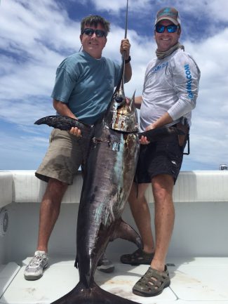 Swordfish action Billy Wells. Mexican Gulf Fishing Co. April, 2016. Venice, LA